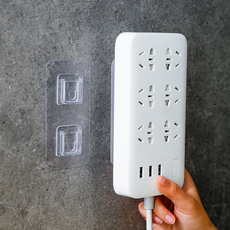 Держатель гнездо 插排固定器排插插线板壁挂无痕收纳免打孔粘贴挂钩挂架座置物架