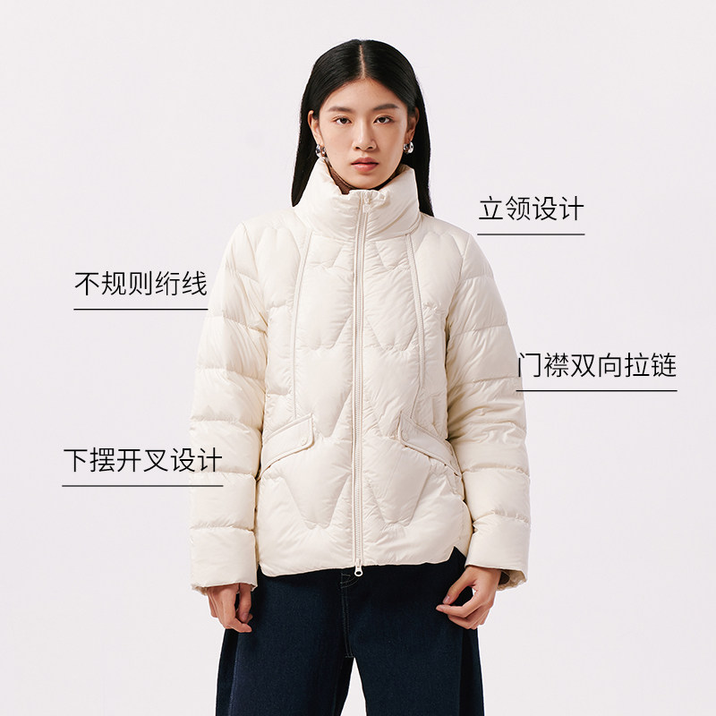 千仞岗女士立领短款柔软舒适小个子百搭款羽绒服