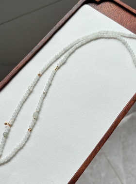 天然翡翠珠链女项链毛衣链中长款高档可挂佛公平安扣玉佩吊坠