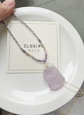 手工编织新中式汉服风和田玉翡翠平安扣黄金吊坠半成品diy项链女