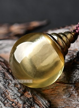 黄水晶楞严咒舍利塔挂件嘎乌盒