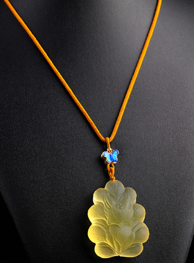 黄水晶狐狸吊坠九尾狐吊坠男女