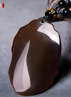 黑曜石如意算盘吊坠旺财运无事牌