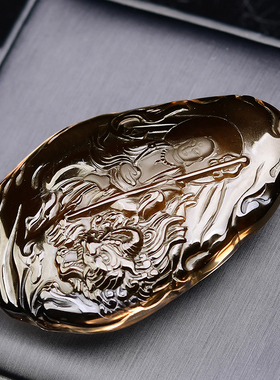 茶水晶地藏王菩萨吊坠本命