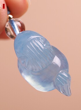 海蓝宝水晶马形吊坠补水手机挂件