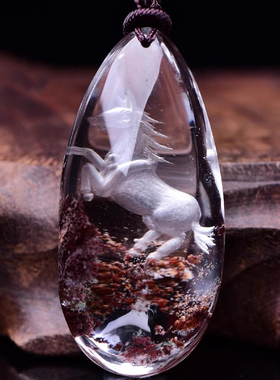 绿幽灵生肖马吊坠马到成功钥匙扣