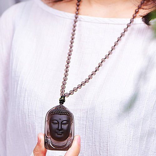 冰种黑曜石生肖猪狗吊坠生肖属守护神本命佛项链男女无事牌项链 - 图3