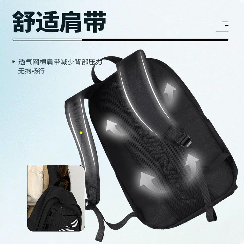 Li Ning Backpack Men's Large Capacity Student School Bag New Couple Sports Travel Lightweight Commuting Computer Backpack Women