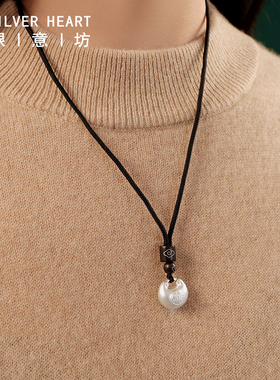 999纯银胖福小银坨项链新中式