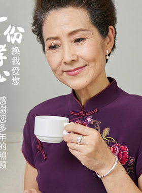 足银999可调节银戒指送妈妈长辈