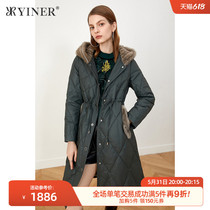Sound and beauty ground womens dress 2021 Winter new ferrets fur collar genuine leather down clothing