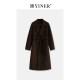 YINER音儿女装冬季时尚中长款羊毛羊绒混纺双面呢大衣外套