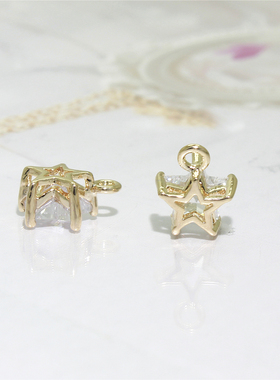 diy水钻镀金手工制作五角星吊坠