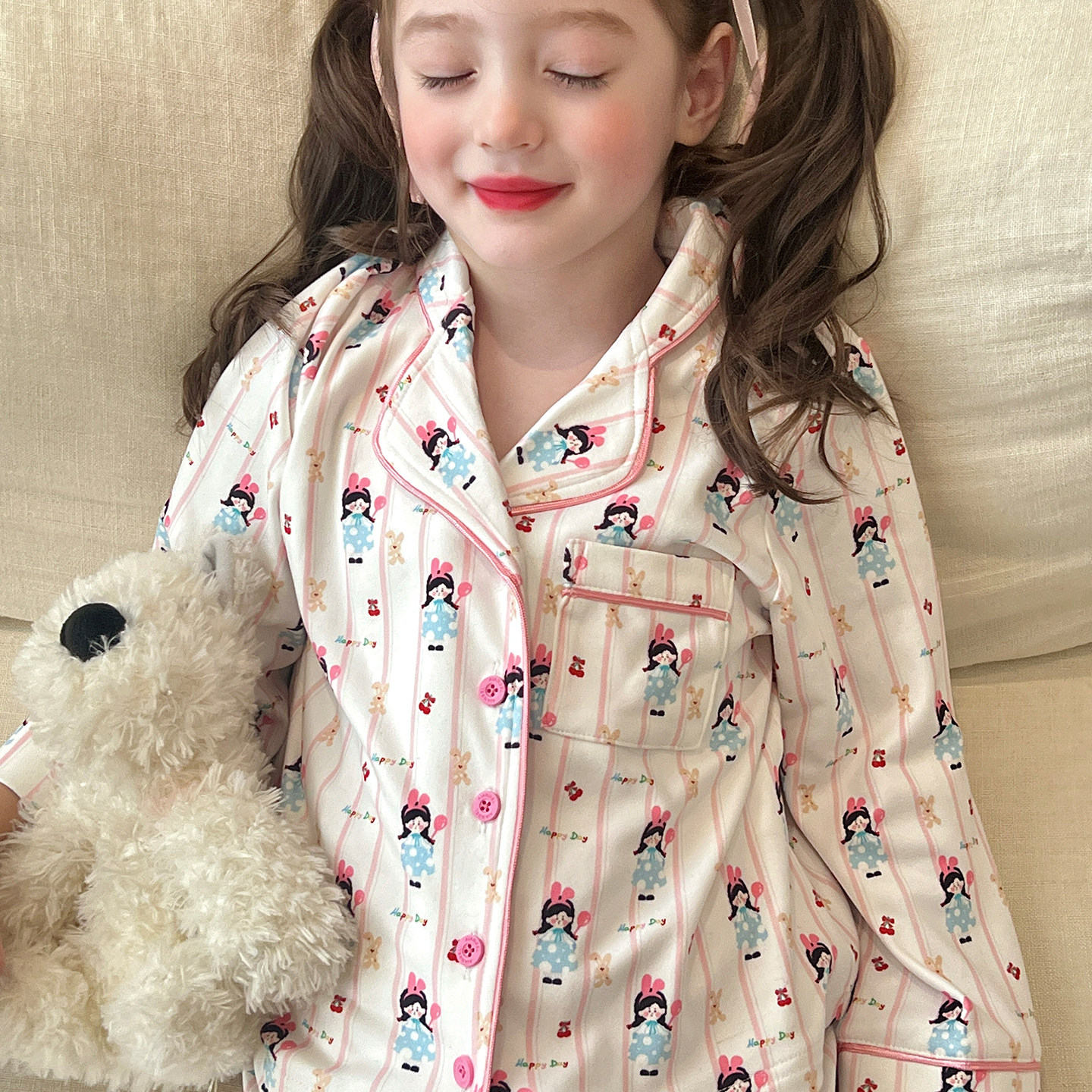 栀了成长记童装女童百搭舒适家居服套装秋季儿童宝宝可爱卡通睡衣,淘宝优惠券,粉丝福利购,淘宝优惠卷