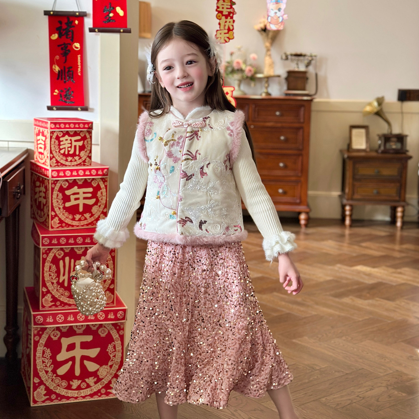 栀了成长记童装女童半高领坑条保暖针织衫冬装儿童洋气百搭打底衫,淘宝优惠券,粉丝福利购,淘宝优惠卷