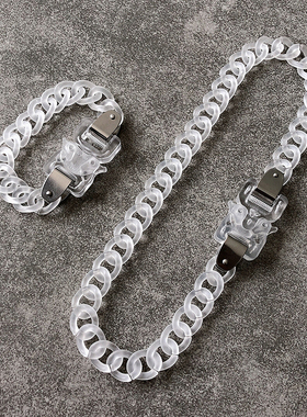 项链ins高街机能风安全扣粗款