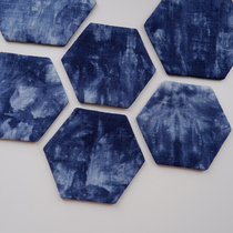 Zdyeing Water Ink Hexagon Cup Cushion Retro National Wind Cotton Linen Teapot Tea Cup Mat Tea Road Accessories