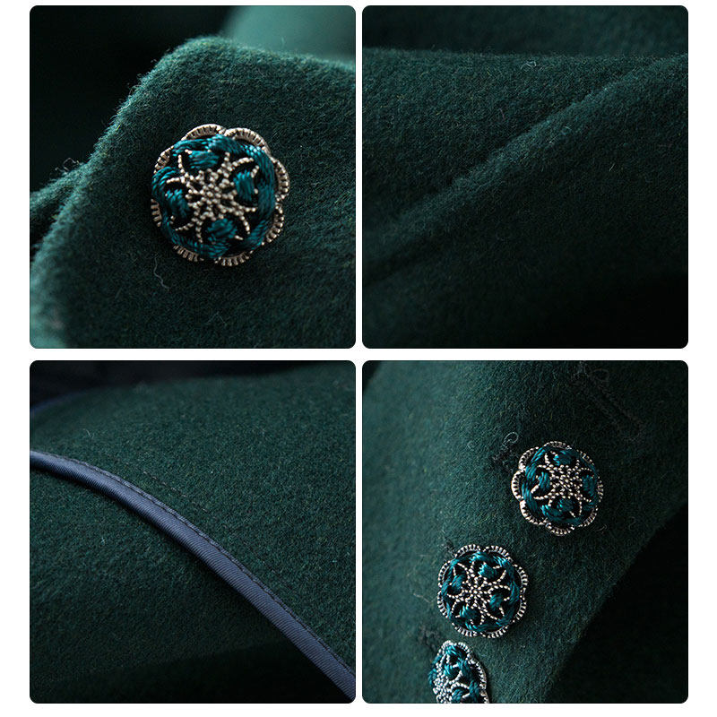 西装毛呢外套女2025新款墨绿色修身高级感进口双面呢短羊毛大衣,淘宝优惠券,粉丝福利购,淘宝优惠卷