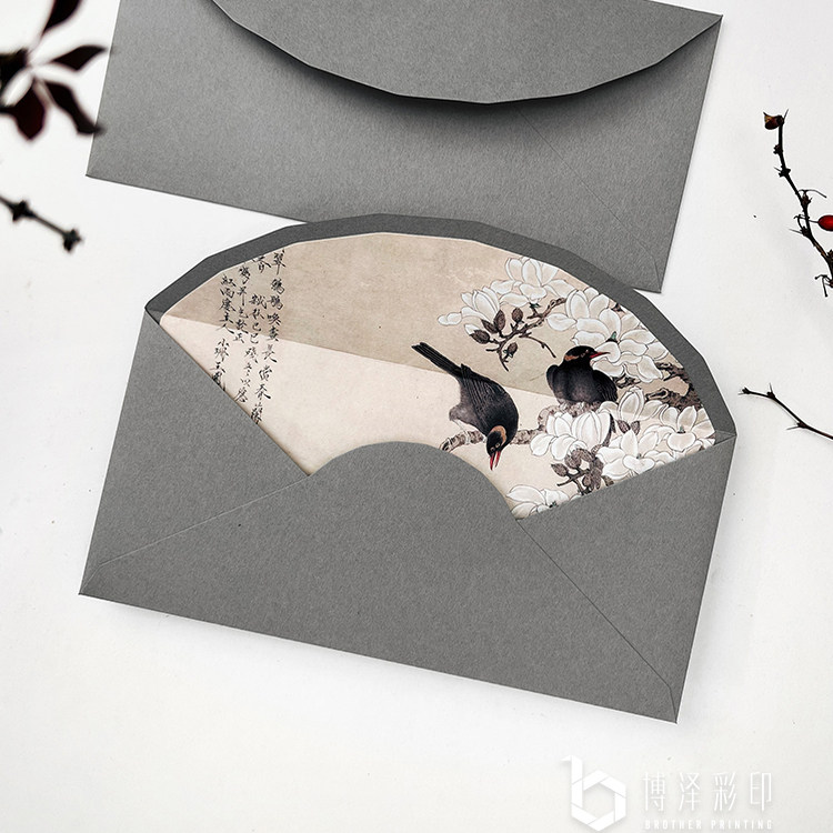 现货原创新中式古风国画彩色内衬异形扇形信封 A4信纸邀请函封套,淘宝优惠券,粉丝福利购,淘宝优惠卷