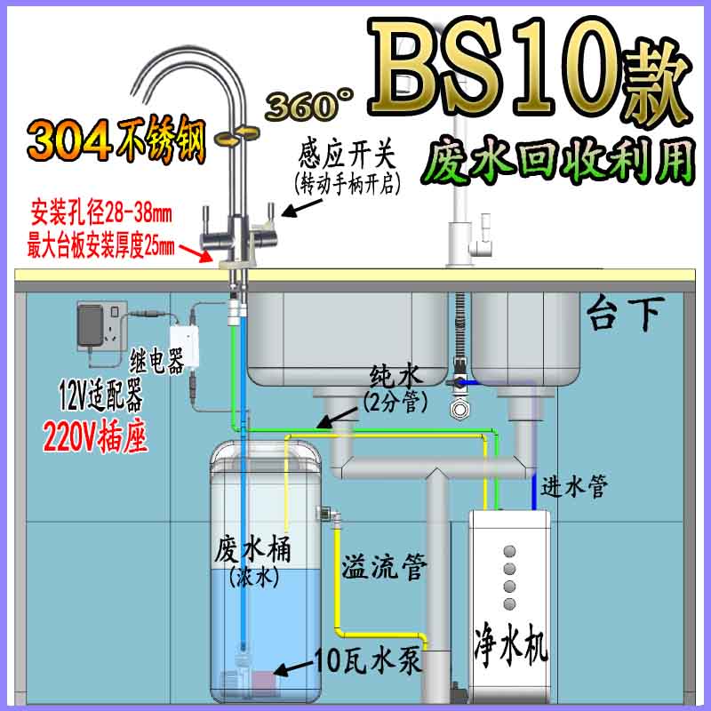 厨房龙头厨下桶装水抽水器上水机房车自动吸水电动加水抽水泵改装 - 图0