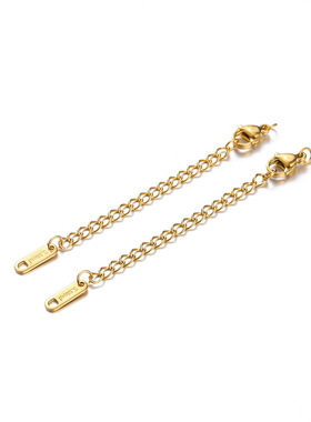 真金电镀5cm不锈钢项链尾链龙虾扣套装钛钢手链延长链DIY饰品配件