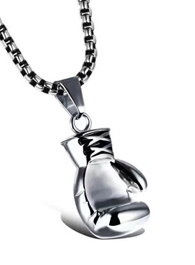 2025秋冬新款拳击手套钛钢项链个性运动拳套钥匙扣拳击手套毛衣链