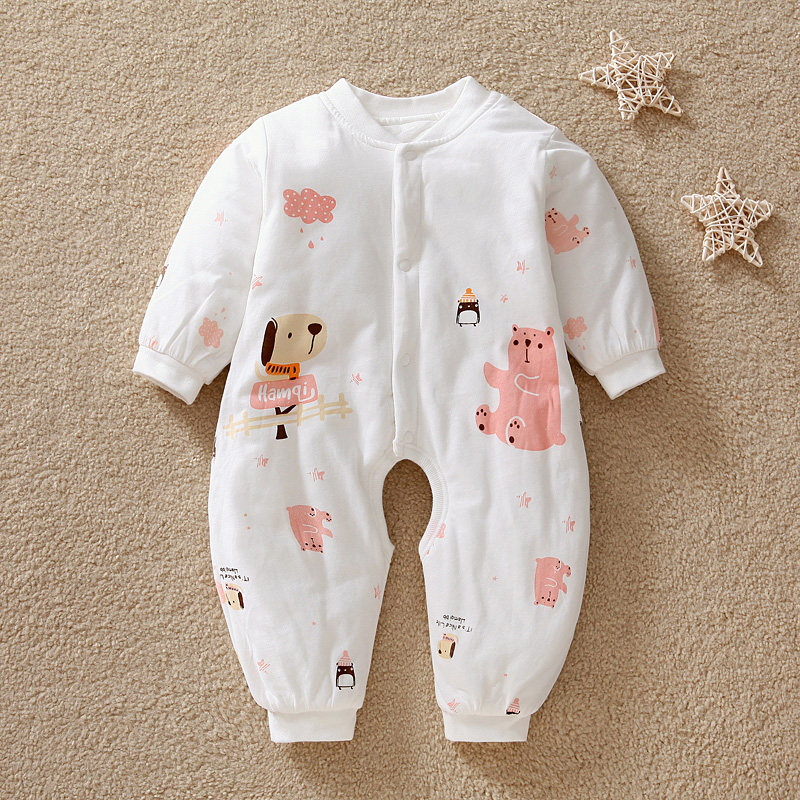 婴儿冬季连体衣哈咪奇男宝宝夹棉保暖加厚开裆哈衣新生儿爬服棉衣,淘宝优惠券,粉丝福利购,淘宝优惠卷