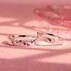 Capas 9999 sterling silver crushed ice couple ring sparkling