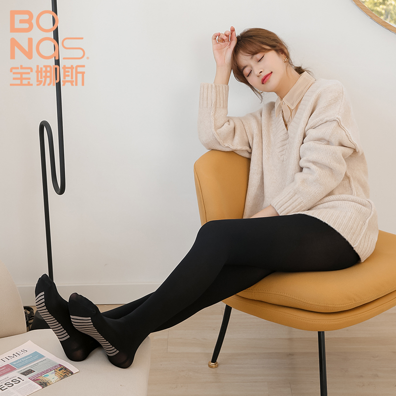 宝娜斯服饰旗舰店宝娜斯春秋冬薄款光腿加绒连裤袜女打底裤袜丝袜裸感神器肉色秋季3