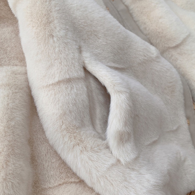 秋冬丹麦貂毛皮草外翻领加厚棉服 宏诚服饰短外套