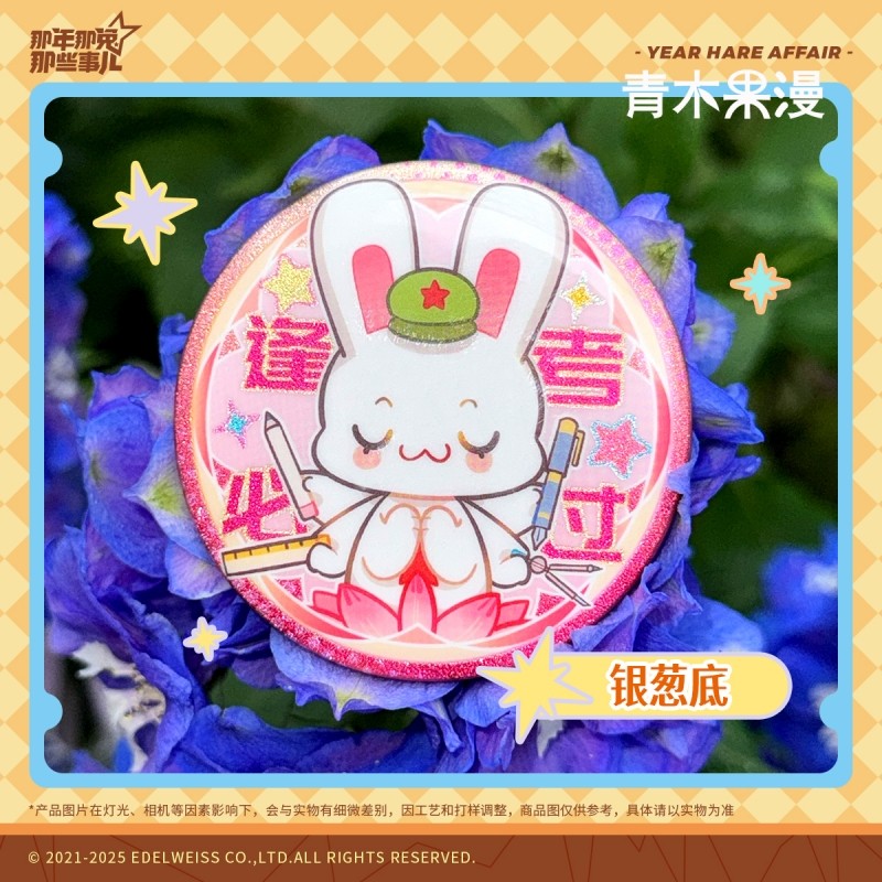 正版那年那兔那些事儿锦鲤附体系列双闪徽章马口铁吧唧动漫周边,淘宝优惠券,粉丝福利购,淘宝优惠卷