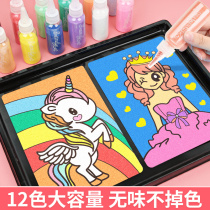 Sand Painting Children Color Sand Sand Girls Toy Diy Hand Graffiti Painting Material Filling Princess Dazzling Scraped Scraped paper