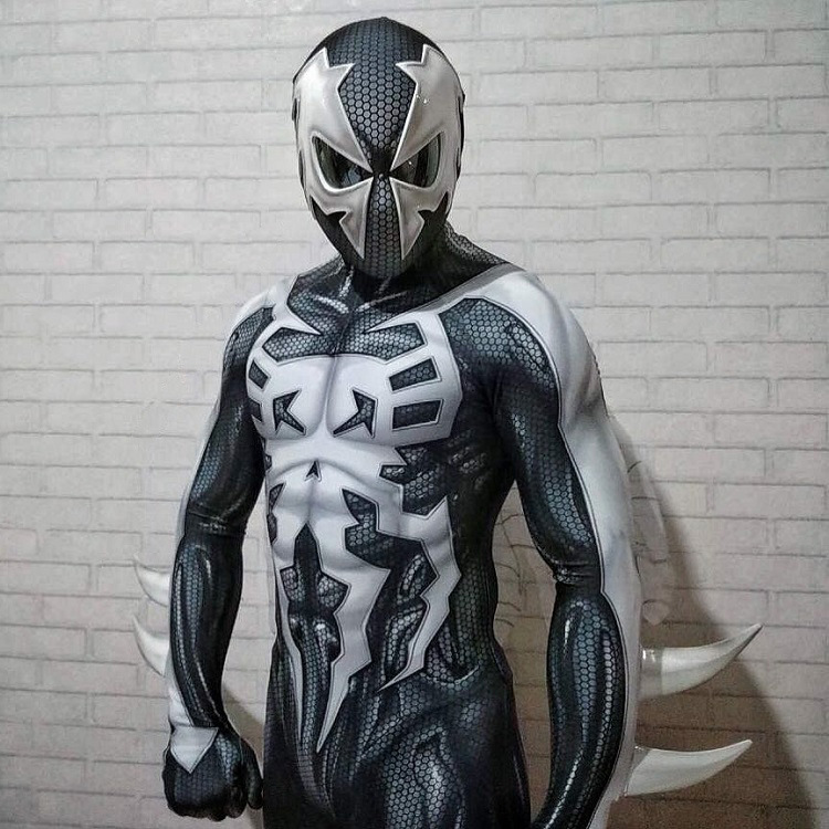 2099新纪元终极蜘蛛侠紧身衣spiderman连体衣cosplay服装立体眼睛 - 图0