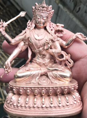 文殊菩萨居家供奉密宗铜佛像