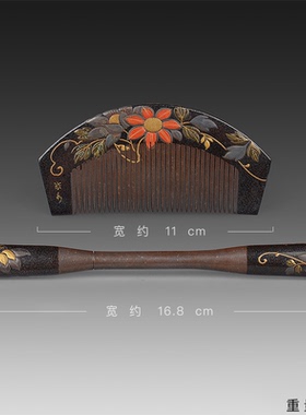 和风vintage日本古董梳簪天然螺钿梳簪金莳绘梳簪
