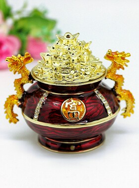 招财珠宝盒办公室风水装饰品包邮