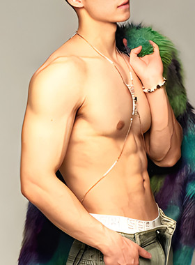 个性男士青年满钻写真金色时尚