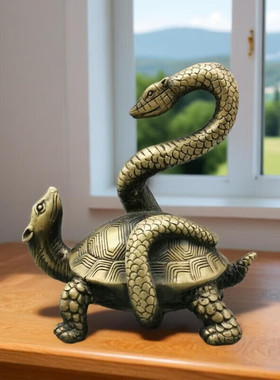四方位蛇龟二将玄武摆件