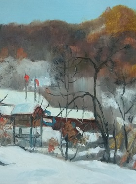 原创作品别墅客餐厅风景油画包邮