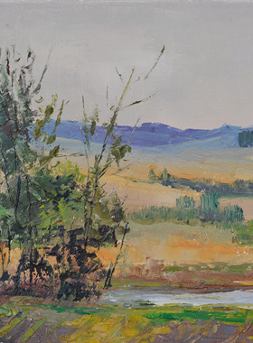 纯手绘油画风景客厅书房装饰画