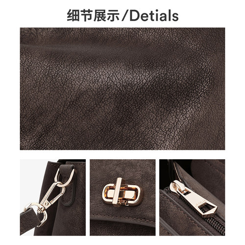 稻草人包包女2026新款时尚百搭单肩斜挎包高级感手提包立体小方包 - 图3