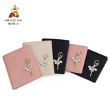 Короткий милый бумажник, кожаный кошелек, из натуральной кожи, в корейском стиле, воловья кожа