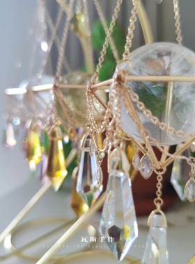 原创设计手工水晶球底座太阳捕手彩虹制造机个性支架桌面摆件