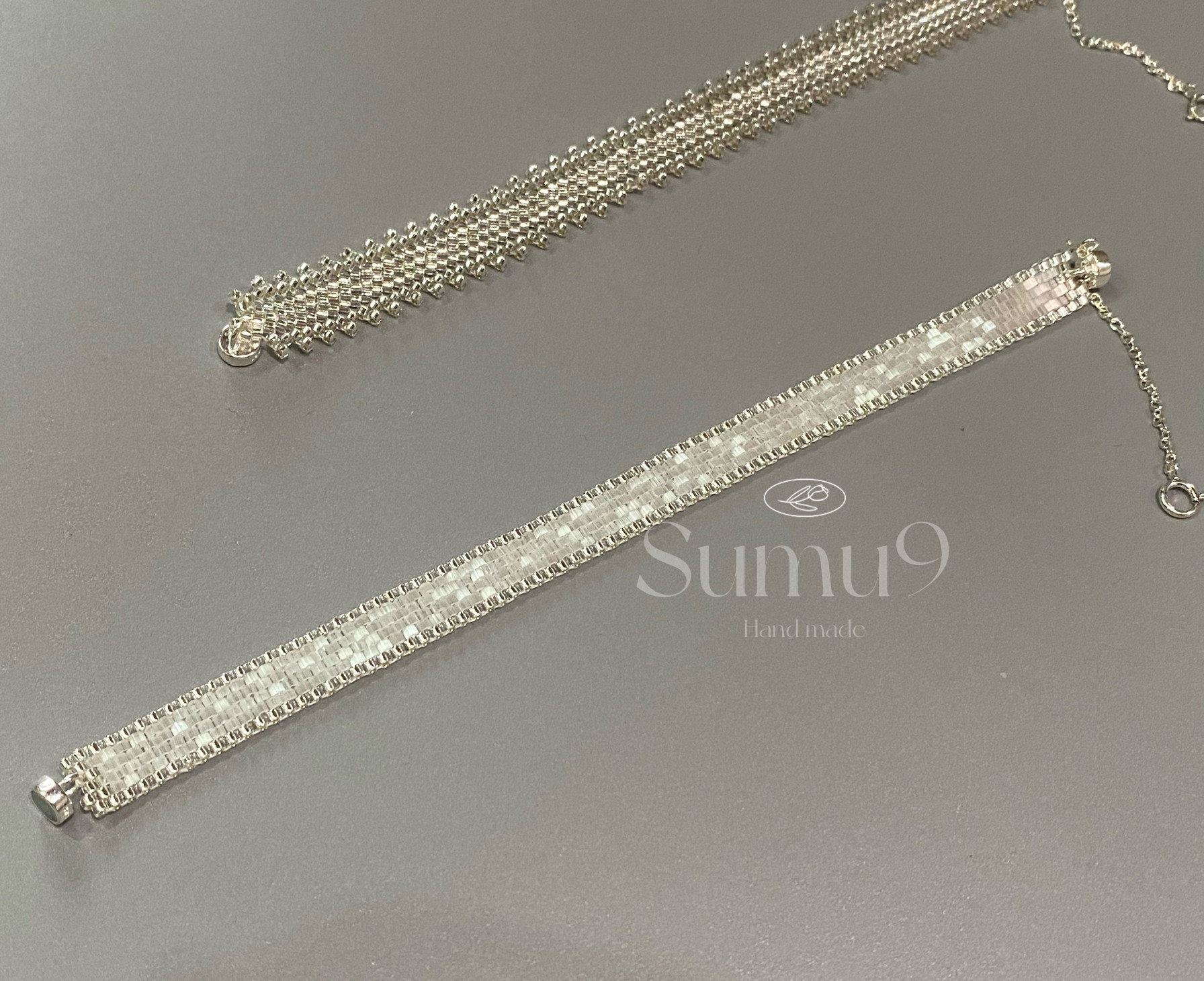 银色流光清冷感进口古董珠戒指手链颈链串珠编织蕾丝项链首饰女,淘宝优惠券,粉丝福利购,淘宝优惠卷