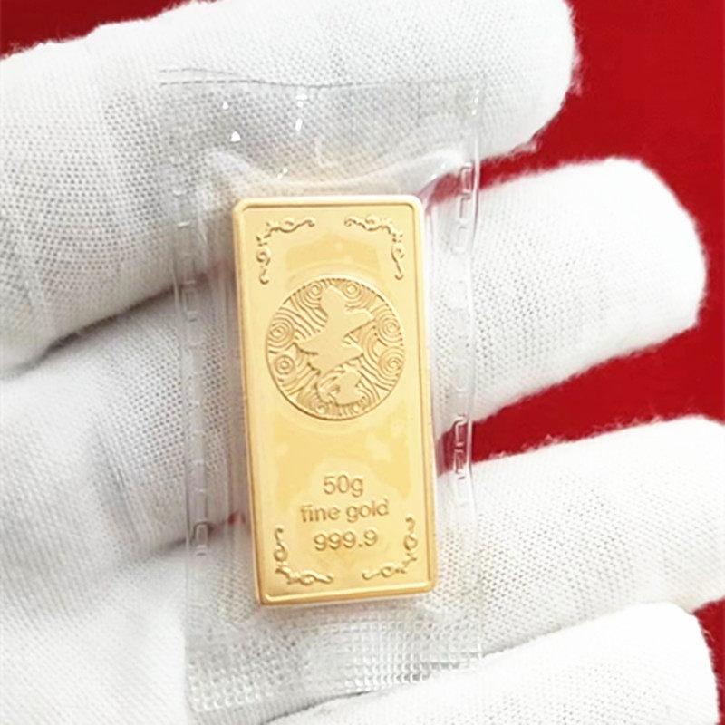 仿真金条中国银行镀金工艺品纯铜材料金条金砖金行金店展示品_虎窝淘
