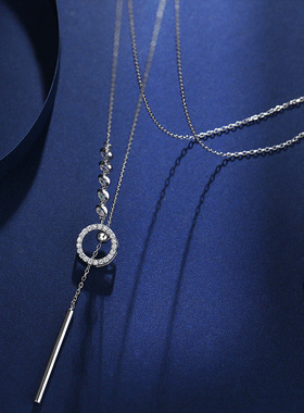 925纯银毛衣链长款配饰项链女