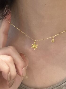 冬日新款雪花六芒星小链气质2025