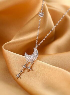 夏气质十字链女锁骨新款星光流苏