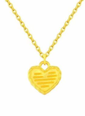 项链色心形黄金新款桃心年送礼物