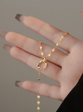 小众通勤新款女圆环项链百搭环吊